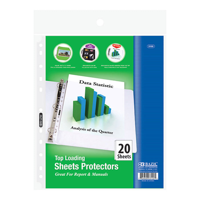 economy weight top loading sheet protectors - 20/pack  -- 36 per box