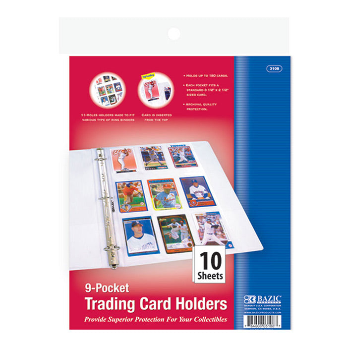 bazic 9-pocket sports card holders -  -- 24 per box