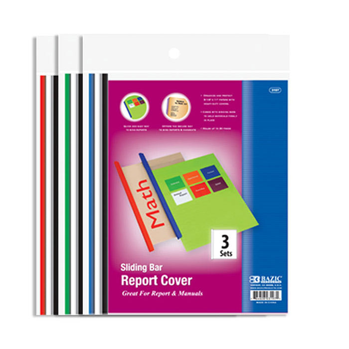 clear report covers with sliding bar  - bulk -- 24 per box