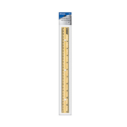 bazic 12 inch wooden ruler  -- 24 per box