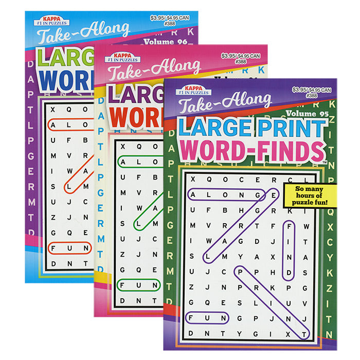 large print word finds puzzle books - digest size  -- 24 per case