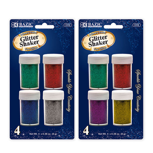 bulk glitter shaker - 4 primary colors  -- 24 per box