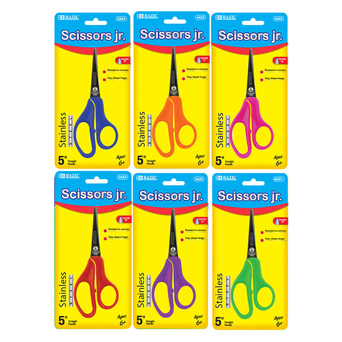 bazic 5 inch pointed tip school scissors  -- 24 per box