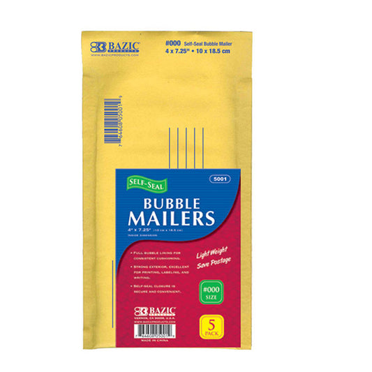 bubble mailers - 4 in x 7.25 in (#000)  -- 24 per case