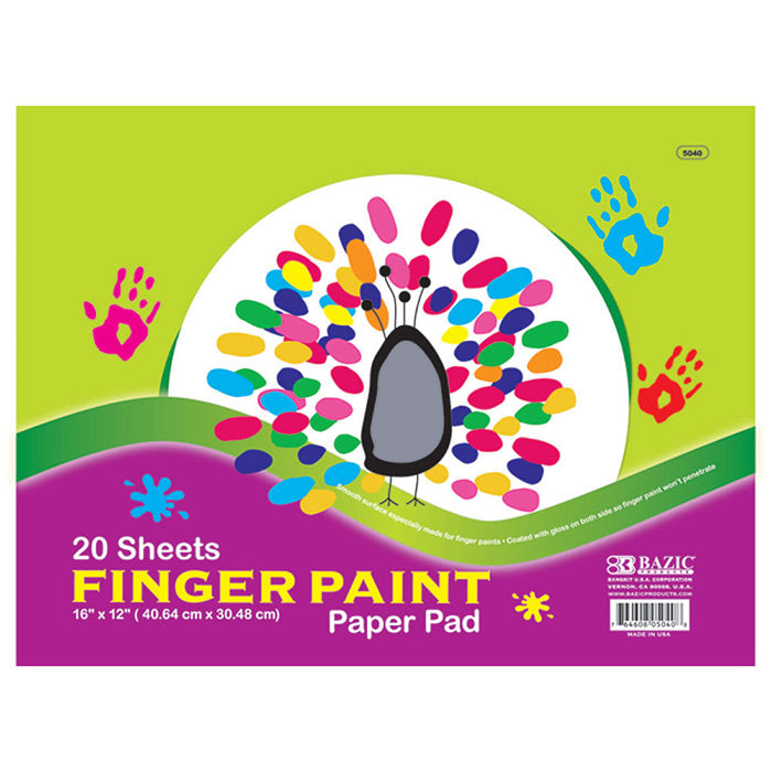 16x12 finger paint paper pad - 20 sheets -  -- 48 per case