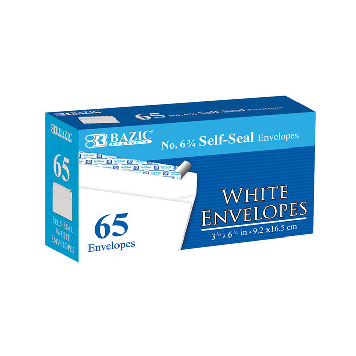 bulk #6 3/4 self-seal white envelopes  -- 24 per case