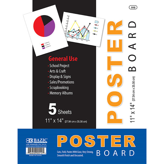 white poster board 11 in x 14 in - -  -- 48 per case