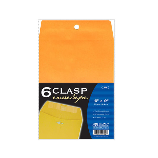 bazic 6x9 clasp envelopes -  -- 48 per case