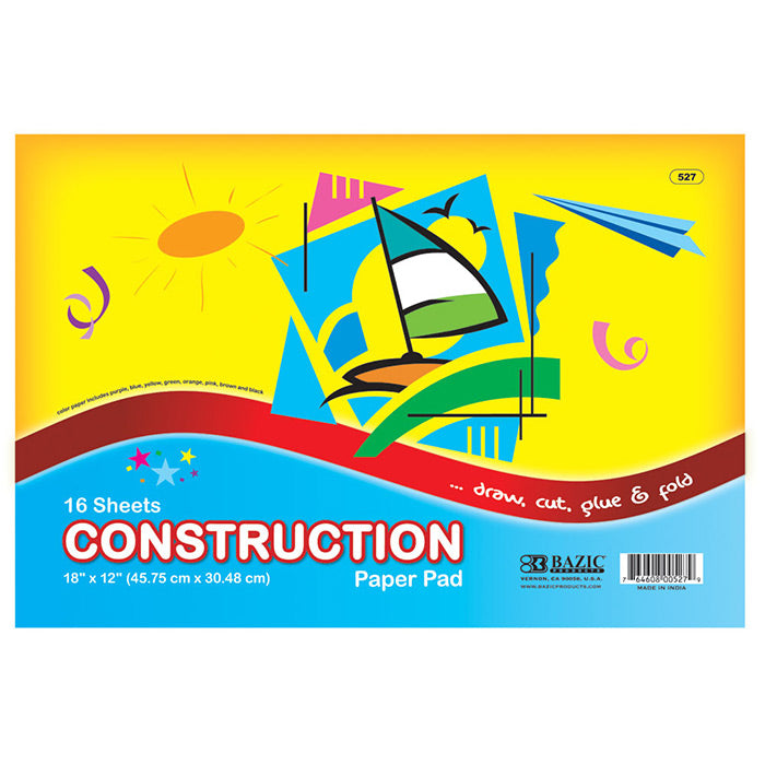 construction paper pad - 18x12 -  -- 48 per case