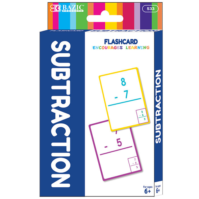 subtraction flash cards - 36 pack  -- 24 per box