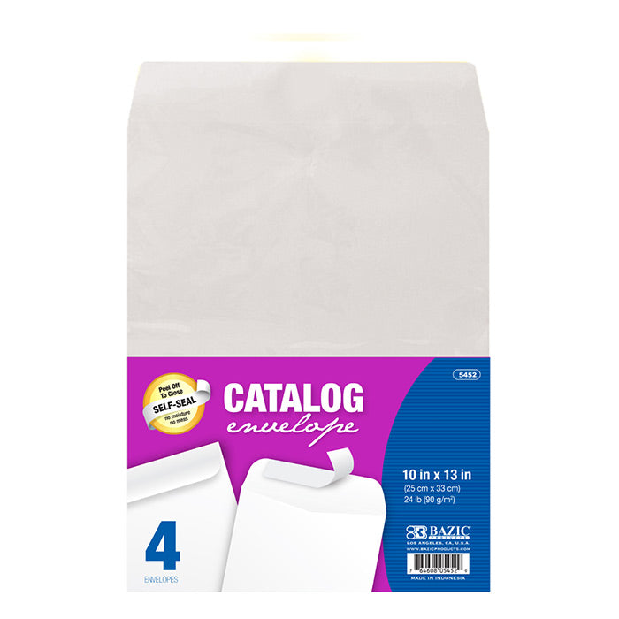 10x13 white self-seal catalog envelopes - bulk pack of 48 -- 48 per case