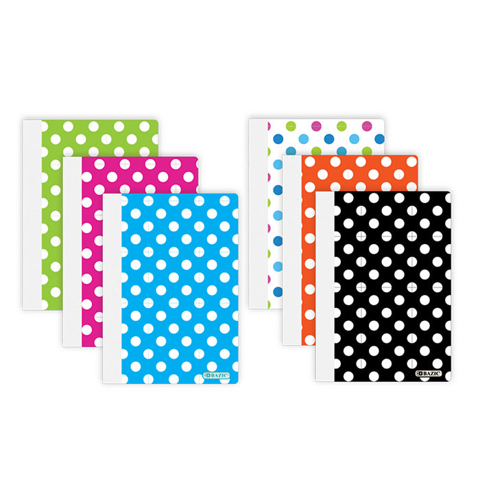 bazic 80 ct. 5 inx7 in personal composition books - polka dot poly cover -- 48 per case