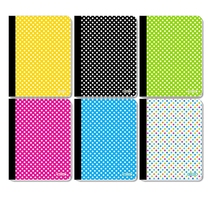 bazic c/r polka dot composition book - 100 sheets -- 48 per case