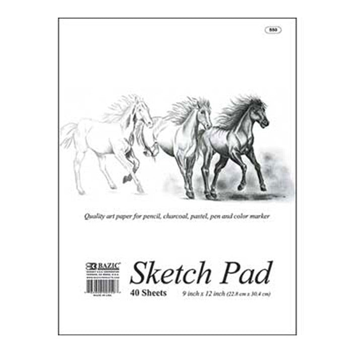 bazic 40 ct. 9x12 sketch pad -- 48 per case