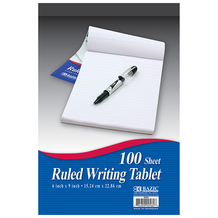 bazic writing tablets - ruled - 6 x 9 -- 48 per case