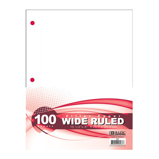 bazic w/r 100 ct. filler paper  -- 36 per case