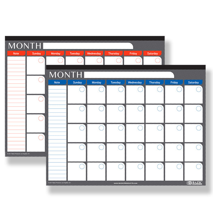 undated 12-month desk pad calendar - 17 in x 22 in -  -- 24 per case