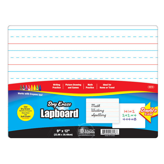 bazic 9 in x 12 in double sided dry erase lap board -- 24 per case