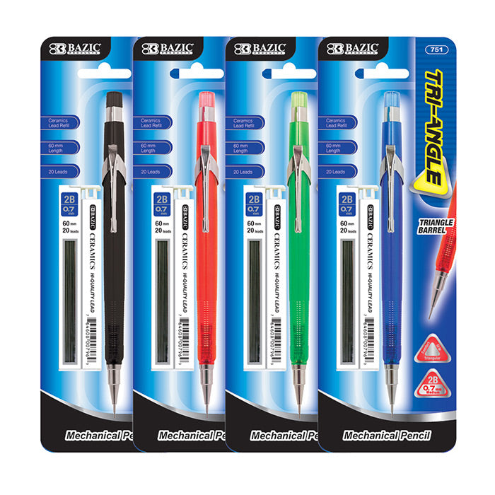 tri- angle 0.7 mm mechanical pencil w ceramics high- quality lead -- 24 per box