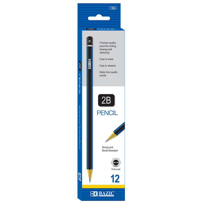 bazic #2b premium wood pencils - aa pack -- 24 per box