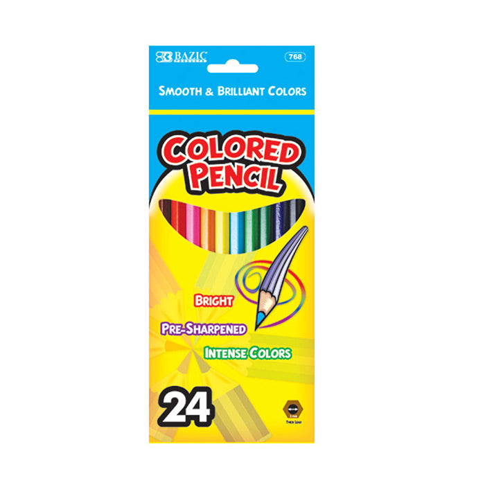 bazic 24 colored pencils -  -- 12 per box