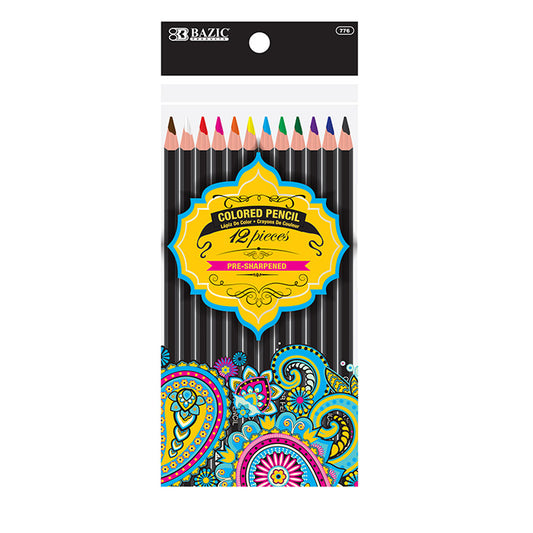 bazic designer series colored pencils -   -- 24 per box