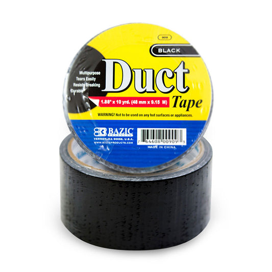 bazic duct tape - 1.88 inch x 10 yards - black -- 36 per case