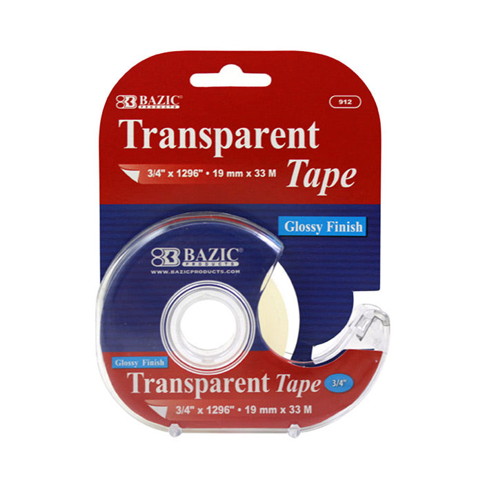 bazic 3/4 in x 1296 in transparent tape  -- 24 per box