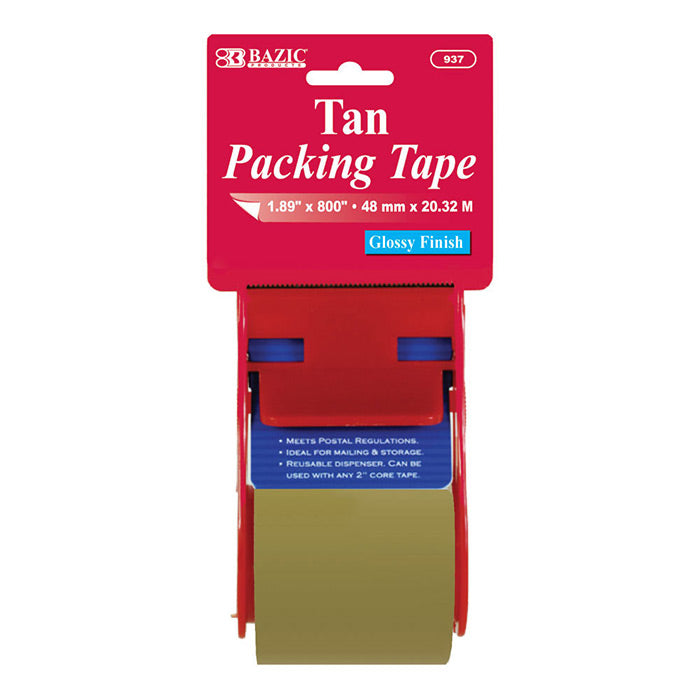 bazic tan packaging tape 1.88 in x 800 in  -- 24 per box