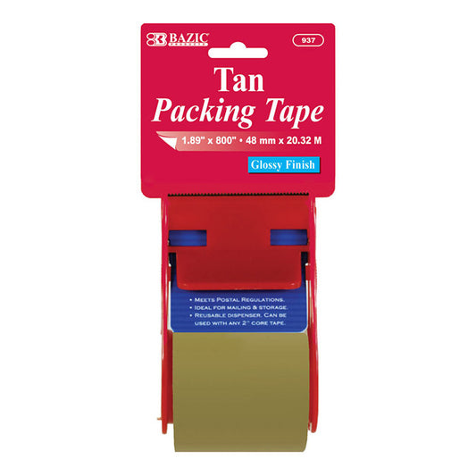 bazic tan packaging tape 1.88 in x 800 in  -- 24 per box