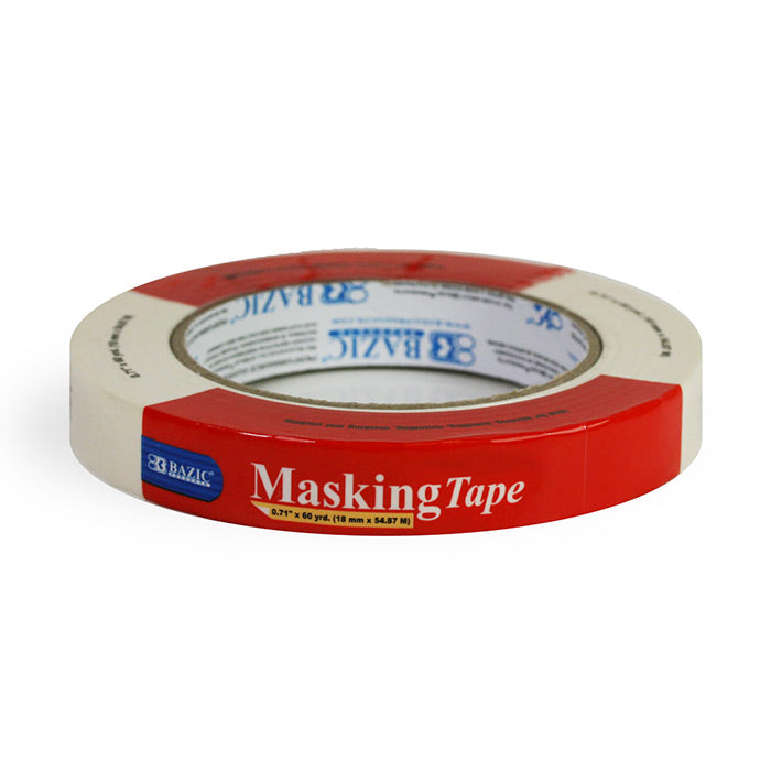 bazic general purpose masking tape - 0.71 inch x 2160 inch -- 36 per case