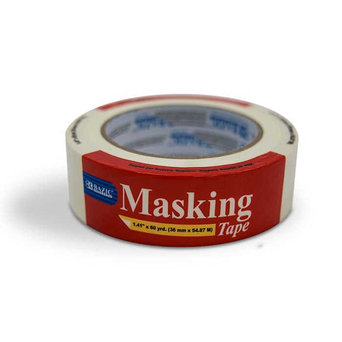 bazic 1.41 inch x 2160 inch (60 yards) general purpose masking tape -- 24 per case