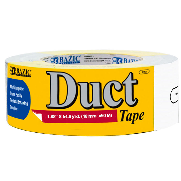 bazic white duct tape 1.88 in x 60 yards - -  -- 12 per case