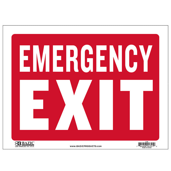 bazic 12 in x 16 in emergency exit signs  -- 24 per box