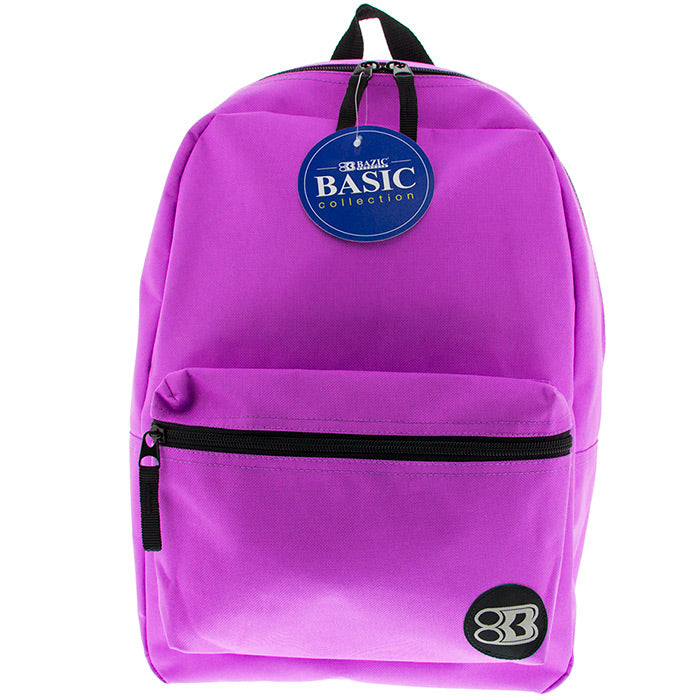 16 inch purple basic backpack -- 12 per case