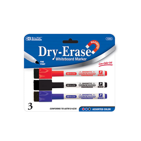 magnetic dry erase markers - assorted colors  -- 24 per box