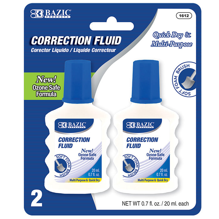 bazic 0.7 fl oz correction fluid with foam brush  -- 24 per box