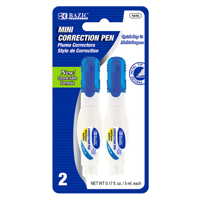 bazic metal tip correction pens - 0.17 fl oz (5ml)  -- 24 per box