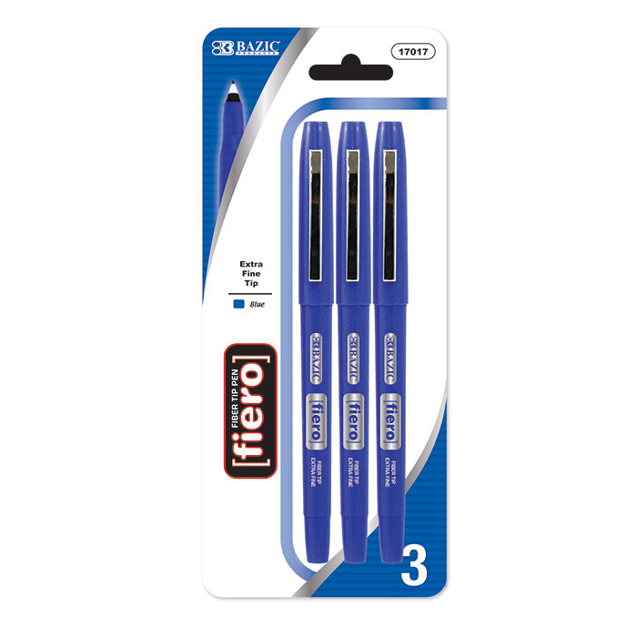 bazic fiero blue fiber tip fineliner pens -  -- 24 per box