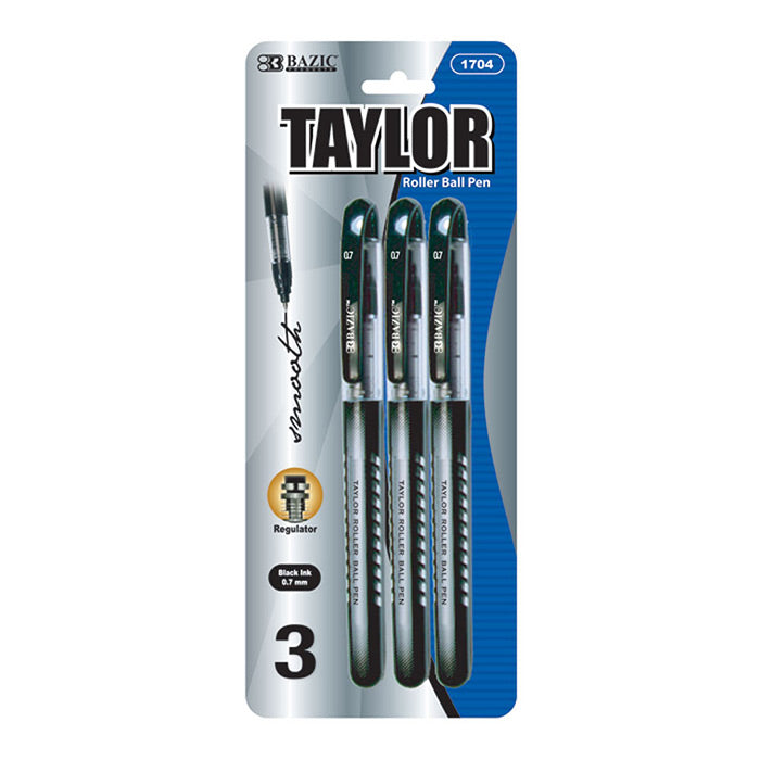 bazic taylor black rollerball pens - bulk  -- 24 per box