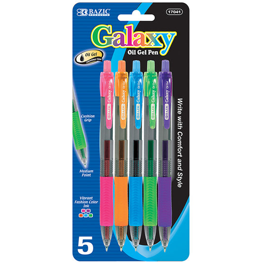 bazic 5 color optima oil-gel ink retractable pens - 144/pack -- 12 per box