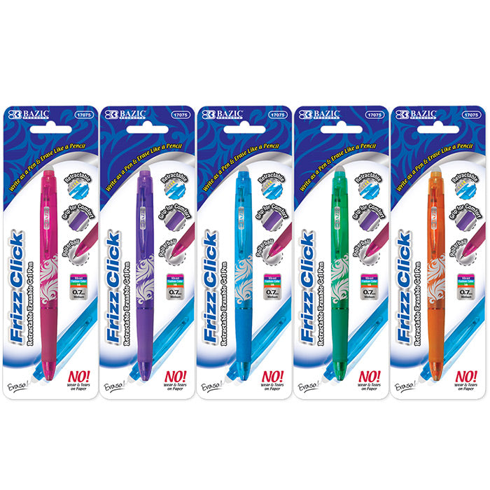 frizz fashion color erasable gel pens - bulk  -- 24 per box