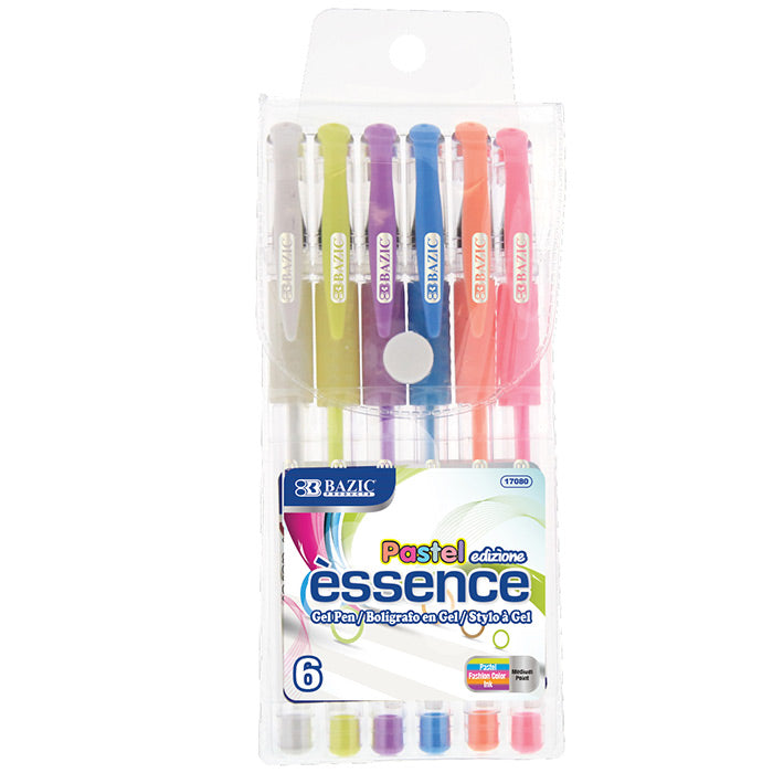 bazic 6 color gel pens with cushion grip  -- 24 per box