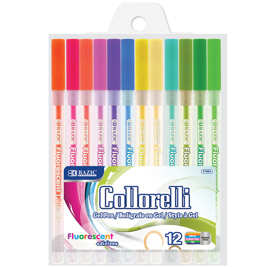 fluorescent color gel pens - -  -- 24 per box