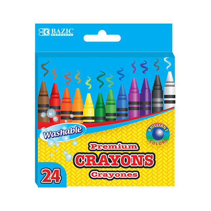 washable crayons - 24 color premium -  -- 24 per box