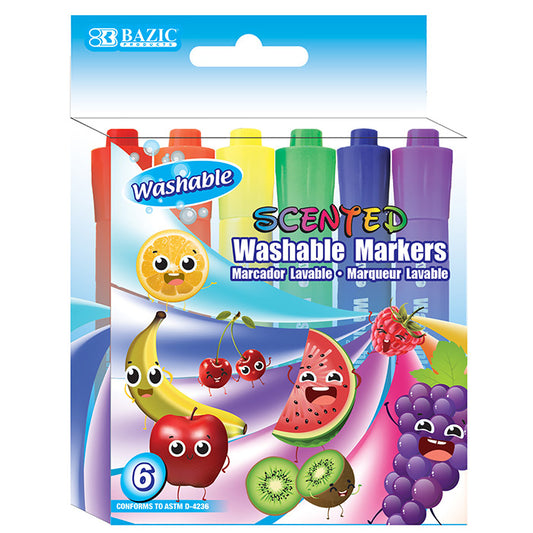 washable scented markers - 6 colors  -- 24 per box