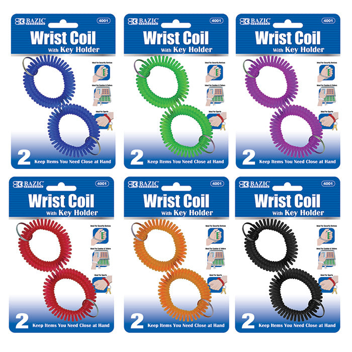 bazic wrist coil key holders -   -- 24 per box