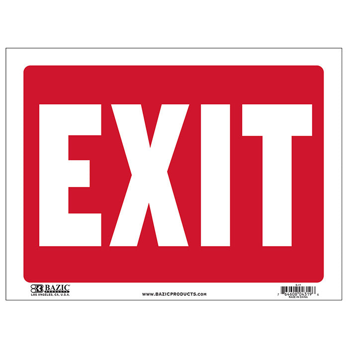 480 pack - bazic 9x12 exit signs -  -- 24 per box