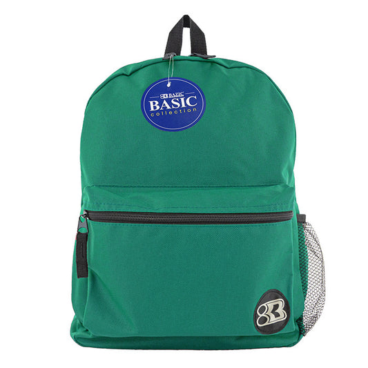 16 inch green basic backpack -- 12 per case