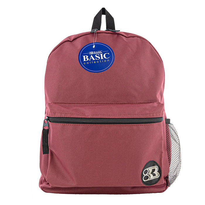 16 inch burgundy basic backpack -- 12 per case